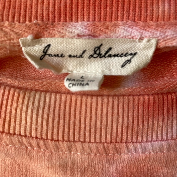 Jane and Delancey Orange/White Tie Dye Crew Neck long sleeve Sweatshirt. Sz L - Picture 11 of 15
